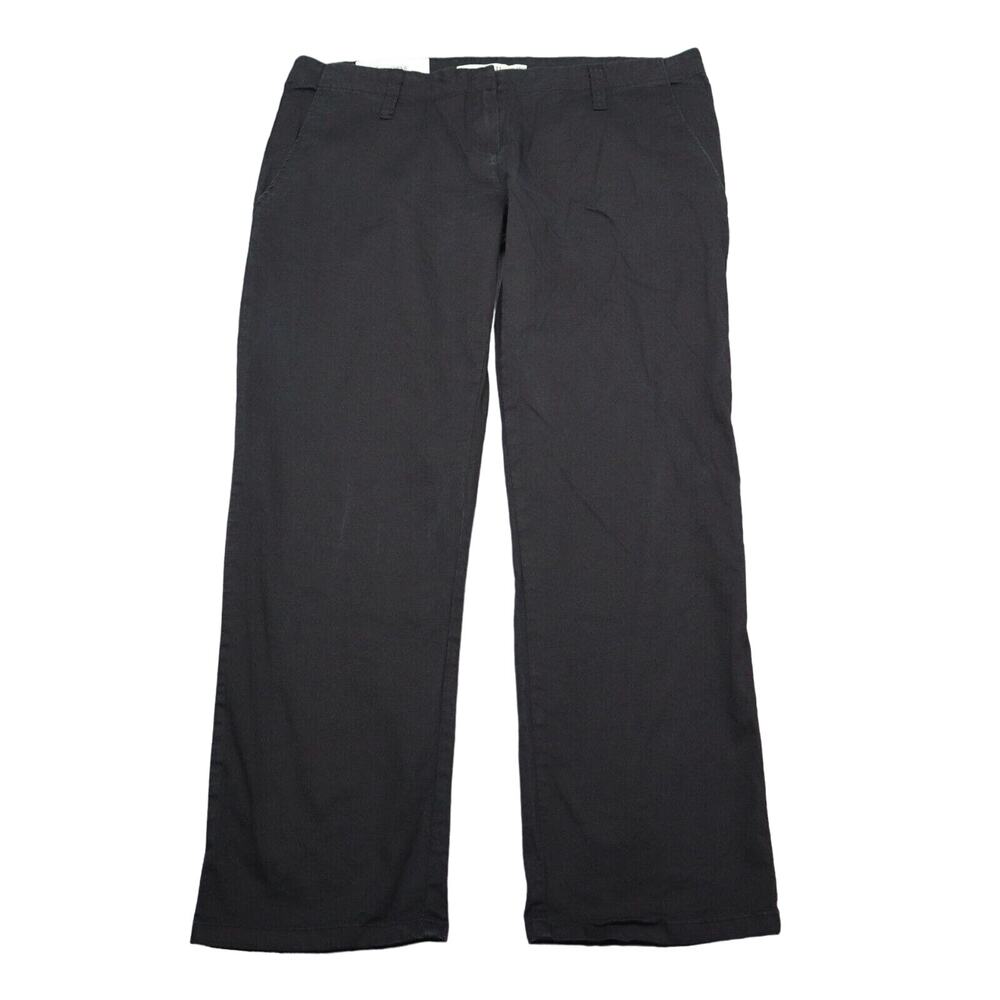 Ponnytail USA Pants Womens XL Black Plain Mid Rise Straight Leg Casual Bottoms